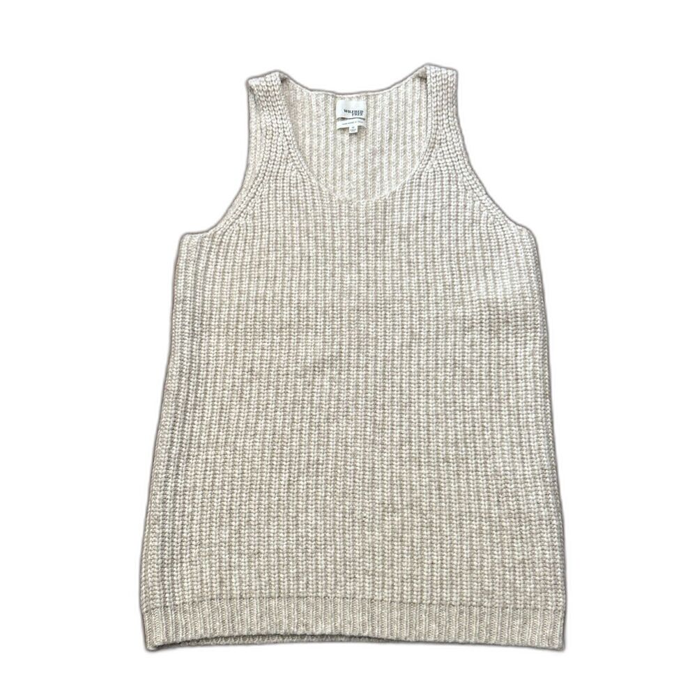 Aritzia Wilfred Free Sweater Vest Womens Medium Alpaca Wool Blend Chunky Beige